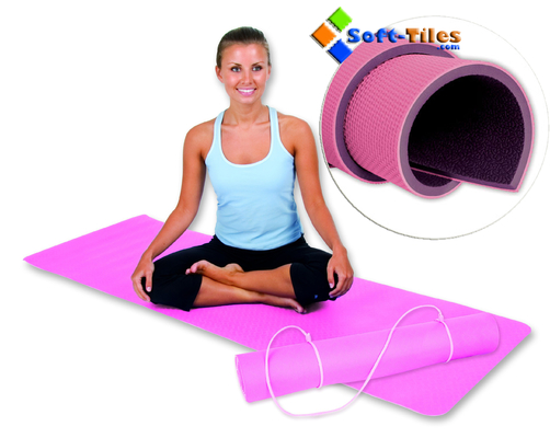 Esteras gruesas púrpuras rosadas EN71 del colchón de la yoga de la TPE las 4-8m m/del entrenamiento de la yoga aprobaron