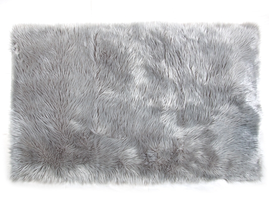 Gray Colour Polyester Area Rugs/falsa alfombra de la zalea