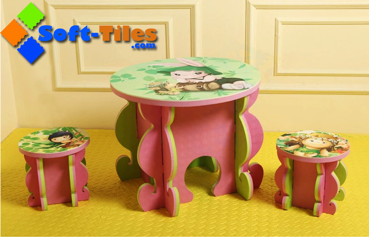33-38Degree espuma Toy Eva Assemble Study Table Chair de los niños de la orilla C