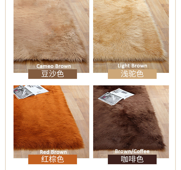 Alfombras blancas/falsa del poliéster del color alfombra de la zalea