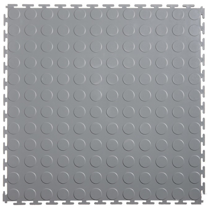 Superficie de la moneda de Gray Interlocking Vinyl Floor Tile 500*500m m para el uso en los garajes taller y fábricas