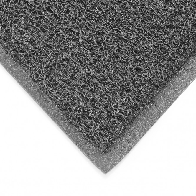 Alfombra de entrada Twisster gris oscuro con apoyo antideslizante Mantenga sus pisos limpios y seguros