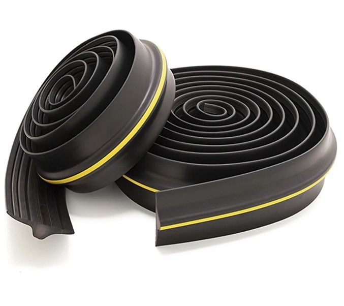 Pista de sellado de puertas de garaje Pista resistente a la intemperie Pista de caucho Diy Remplazo de eliminación de intemperie No incluye sellador/adhesivo (Negro)