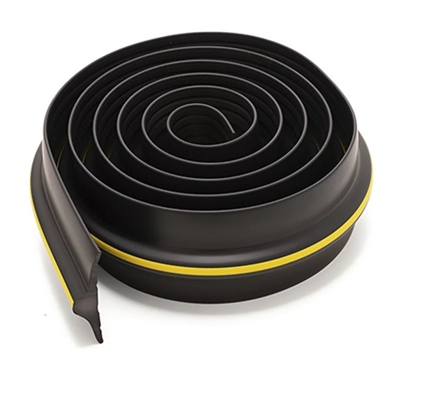 Pista de sellado de puertas de garaje Pista resistente a la intemperie Pista de caucho Diy Remplazo de eliminación de intemperie No incluye sellador/adhesivo (Negro)