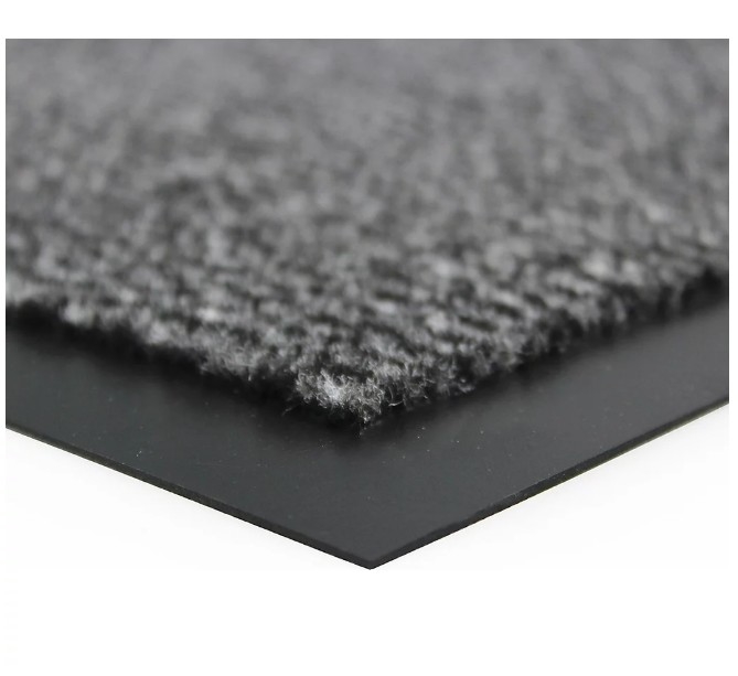 Europa Vyna-Plush Alfombra de puerta 7h x 600w x 900d mm negro/gris