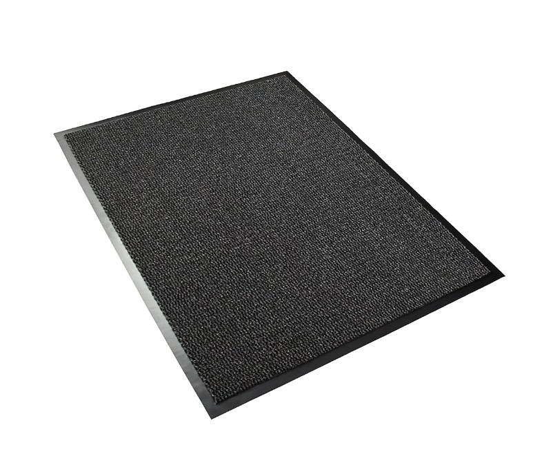 Europa Vyna-Plush Alfombra de puerta 7h x 600w x 900d mm negro/gris