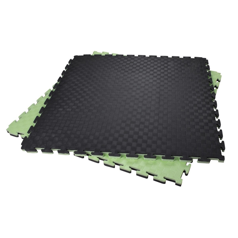 El gimnasio negro verde 40*40inch hace espuma Mat Exercise Floor Squares 2 capas
